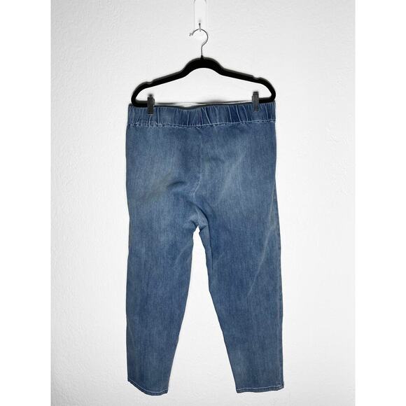 Soft Surroundings Womens Metro Crop Elastic Waist High Rise Jeans Cotton Stretch - Picture 2 of 6